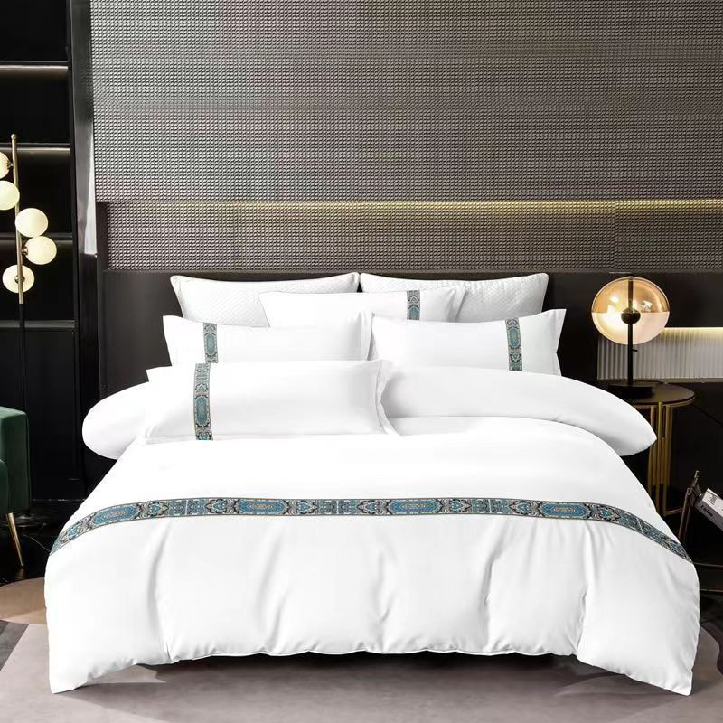 Nakış otel keten poli-cotton yatak seti